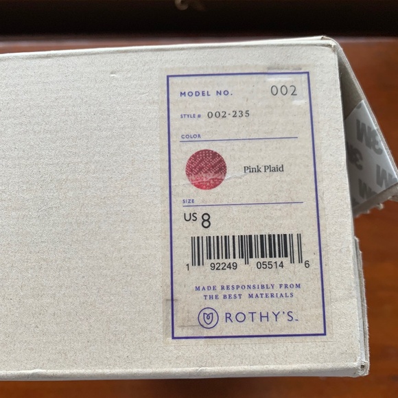 Rothy’s The Point in Pink Plaid Size 8 NWB - Picture 8 of 8